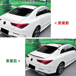 Mercedes-Benz CLA-Class C118 2020+ AMG Rear Spoiler Piano <b>Black</b> Carbon Fiber Texture ABS Deck DUCKTAIL - Product Image 4