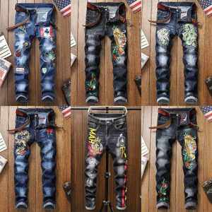 Jeans <span class=keywords><strong>de</strong></span> <span class=keywords><strong>Moda</strong></span> Urbana <span class=keywords><strong>para</strong></span> Hombre, Jeans con Estampado 3D, <span class=keywords><strong>Pantalones</strong></span> Hip-hop <span class=keywords><strong>para</strong></span> Hombre, Corte Ajustado, Estilo Punk, Jeans <span class=keywords><strong>de</strong></span> Diseñador - Product Image 5