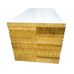 Panneau sandwich <span class=keywords><strong>isolant</strong></span> en laine de roche ondulé pour construction/toiture/mur, protection incendie, panneau sandwich en laine de roche, vente en gros à prix réduit - Product Image 5