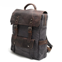 Sac à dos vintage pour homme, sac à dos pour ordinateur portable en toile pour étudiants
