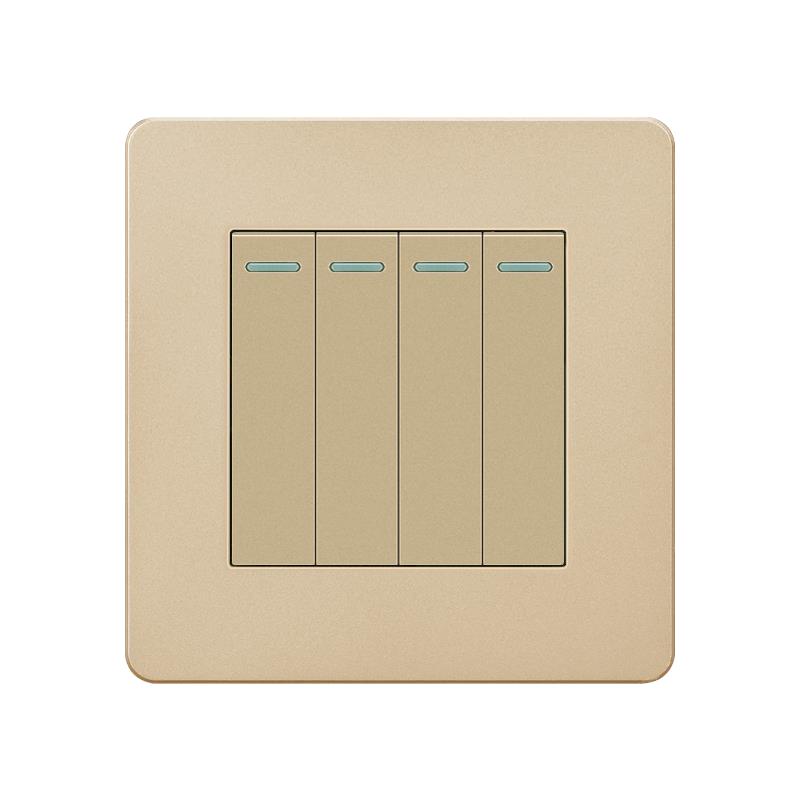 Gold small panel 4 gang 1 way