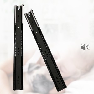Creative Design Thickened Three-section Steel Ball Guide Rail Mute Buffer Drawer Rail Damping Rebound Slide Rail Quality - Product Image 4