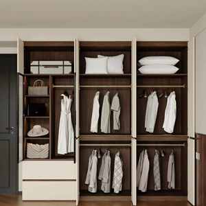 Armoire moderne pratique Balom Design, armoire en verre avec grande zone de suspension, organisateur de vêtements, meubles de chambre à coucher - Product Image 4