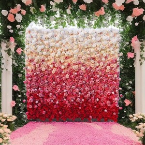 8Ft X 8Ft giallo e bianco Roll up sfondo blu 8X8 <span class=keywords><strong>fiori</strong></span> pannelli da parete rosso scuro con <span class=keywords><strong>fiori</strong></span> - Product Image 5