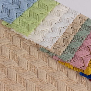 ผ้าถักเจอร์ซีย์แจ็คการ์ดคุณภาพสูง 230 แกรม 98% โพลีเอสเตอร์ 2% สแปนเด็กซ์ ยืดได้ เหมาะสำหรับชุดผู้หญิง - Product Image 1