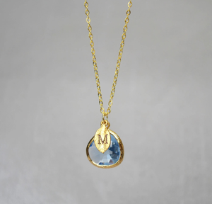 قلادة أولية مع هدية وصيفة العروس العصرية قلادة من حجر الميلاد الأصلي لها - Product Image 1