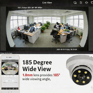 5MP POE IP Fisheye Camera One <strong>Way</strong> Talk 1.8mm Lens 180 Viewing Angle Infrared Night Vision Motion Detection WDR AI Detection CCTV - Product Image 6