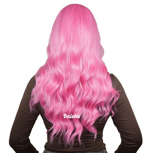 Perruque pas chère pour <span class=keywords><strong>femme</strong></span>, <span class=keywords><strong>cheveux</strong></span> longs bouclés roses style Qi Bangs, grandes ondulations, styles brésiliens et vietnamiens, directement de l'usine - Product Image 6