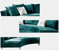 OE-FASHION 2019 7 sitzer NEW indoor möbel runde moderne halb mond geformt lounge grün stoff samt sofa set