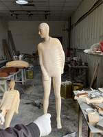 Sculpture en bois massif Art Déco, sculptures artisanales en bois, statue humaine gravée, artisanat en bois pour la décoration de la maison, salon