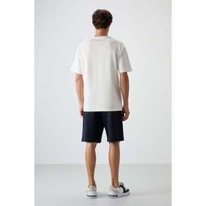 Conjunto de Pantalones Cortos de Algodón para Hombre, Color Azul Marino, Corte Holgado, 100% Algodón, Tela Texturizada, 85249 - Product Image 1