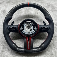 Volant de voiture en fibre de carbone rouge adapté aux BMW F30 F10 F15 F36 F20 F22 F25 F32 M3 M4 M5 X5 E46 E60 E70 E90 E91 E92