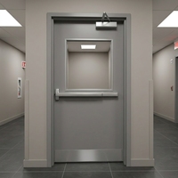 36 pouces. X 80 In. Poignée anti-panique en acier gris ignifuge pour porte commerciale à double battant, homologuée WH FM, pour usage hôtelier