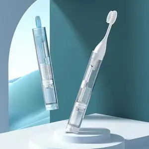 二合一牙刷牙膏便携式旅行旅行牙刷可折叠可重复使用牙刷