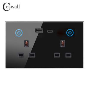 แผงกระจกคริสตัลช่องเสียบผนัง WIFI สำหรับบ้านอัจฉริยะสวิตช์สัมผัสเต้ารับแบบ UK - Product Image 6