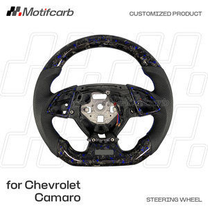 Volant personnalisé en fibre de carbone forgée bleue pour Chevrolet Camaro 1SS 2SS Coupé ZL1 LT1 2015-2026 – Amélioration de l'intérieur - Product Image 2