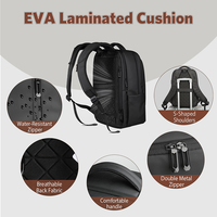 Sac à dos professionnel résistant à l'eau pour homme avec logo personnalisé, idéal pour le travail et les voyages, grande capacité, pour ordinateur portable 17 pouces