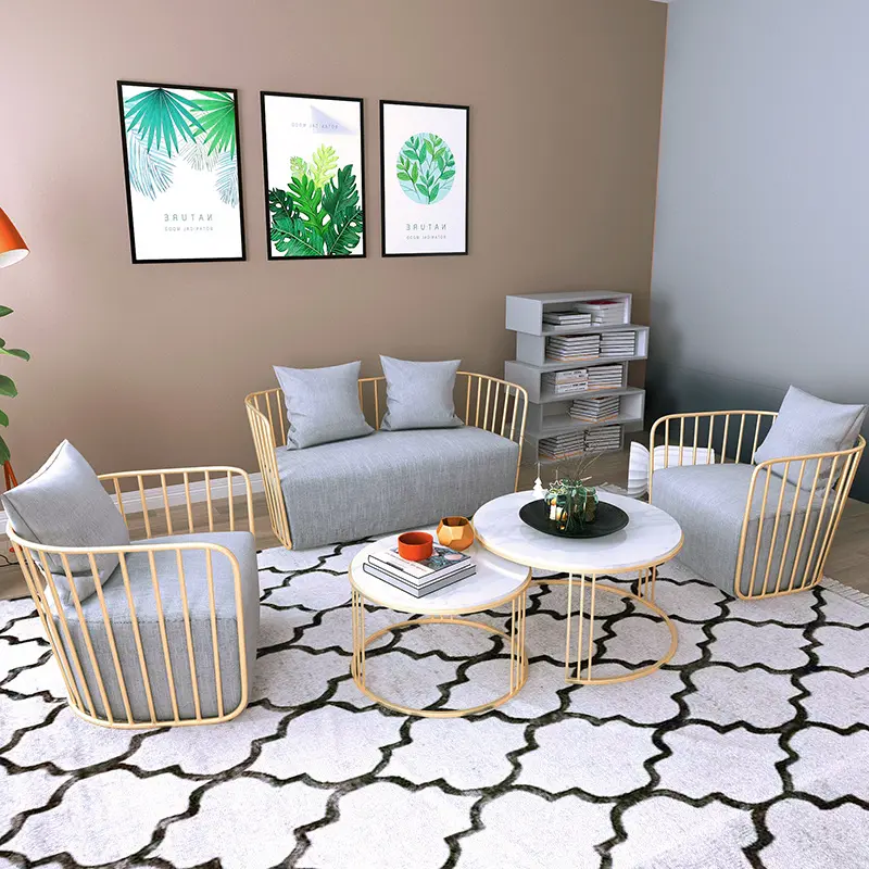 أريكة مخملية متعددة الألوان وردية اللون لغرف الاستقبال بإطار معدني ذهبي بنمط حديث، أثاث صالون تجميل