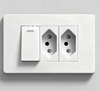 Panel de PC de 118 mm, Enchufe Eléctrico, Enchufe Estándar Brasileño, Interruptor de Luz de Pared, Control de Enchufe de Corriente, Enchufe de Seguridad