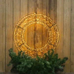 Guirnalda de Navidad con marco de Metal 3D para exteriores, luces de alambre de cobre para jardín, vacaciones, decoración de Navidad