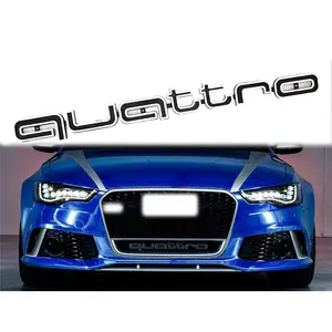 Zwart Voor Quattro Logo Emblem Grille Badge Voor Audi A3 A5 Q3 Q5 Q7 Tt S-Lijn