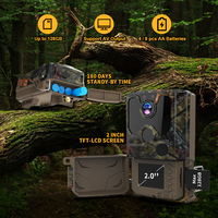 Moniteur de caméra de piste de chasse WIFI fhd 4k 1080 fhd de vision nocturne de la faune 30mp étanche en plein air en gros