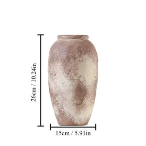 ヴィンテージ侘び寂びセラミック花瓶、素朴なテラコッタ製ドライフラワーまたは生花用フラワーポット、ミニマリストボヘミアン装飾、棚やテーブルに - Product Image 6