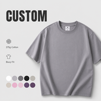 Camisetas Casuales de Manga Corta para Hombre, Estilo Hip Hop, Corte Amplio, Estampado Gráfico, 100% Algodón, 275 g/m², Premium, Venta al Por Mayor