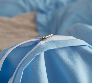 Rắn xù rìa mềm bộ đồ giường Bộ Khăn trải giường <span class=keywords><strong>Comforter</strong></span> 3 miếng Ruffle Duvet cover Set Queen 1 Duvet cover 2 gối shams - Product Image 5