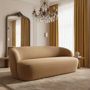 RH EMILIA Sofá seccional sin brazos moderno Diseño <span class=keywords><strong>de</strong></span> base <span class=keywords><strong>de</strong></span> plataforma Esponja Cojines <span class=keywords><strong>de</strong></span> felpa Tela <span class=keywords><strong>de</strong></span> tapicería personalizable Minimalista - Product Image 1