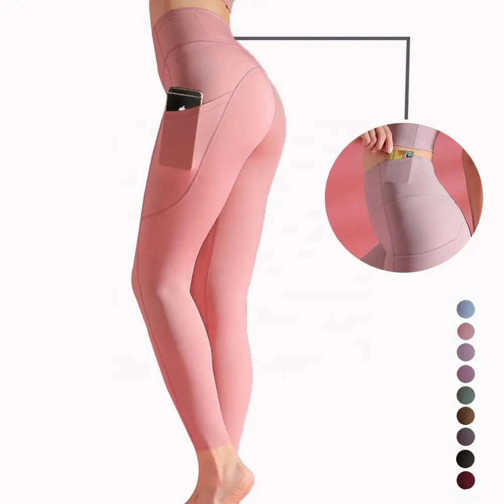 Vêtements de Fitness Taille Haute Poche Jambières Avec Logo Personnalisé et Yoga Leggins