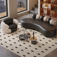 Canapé moderne en tissu incurvé avec forme unique Mobilier d'intérieur confortable et épais pour bureau, hôtel, appartement, salon