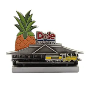 Custom Design Zinc Alloy 3D Movable Train Souvenir fridge Magnet retro building refrigerator stickers for USA Hawaii souvenir