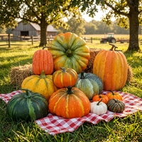 Citrouille en plastique ultra-réaliste pour la décoration de la fête de la récolte, modèle de légume artificiel, accessoire d'Halloween fabriqué en Chine