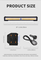 Nouvelle lampe de secours LED COB rouge bleu ambre de 12 pouces pour voiture, étanche IP65, 7 modes de clignotement, 12V haute luminosité