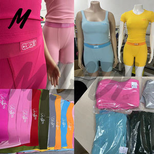 Benutzer definiertes Logo Großhandel gerippte Baumwolle 2 Stück Strick-Set Frauen Full Winter Frau Shirts und Leggings Outfit Lounge wear Set - Product Image 6