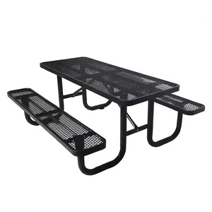 Mesa de Comedor Redonda de <span class=keywords><strong>Metal</strong></span> Moderna para Exteriores con Orificio para Sombrilla, Mesa de Café, Cerveza y Picnic para Restaurante, Hotel, Patio - Product Image 6