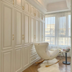<span class=keywords><strong>Armadio</strong></span> con <span class=keywords><strong>Ante</strong></span> a Battente in Legno Massello Stile Americano, Moderno e Semplice, Lusso Leggero, per Camera da Letto, Finitura Bianca, Mobile Contenitore - Product Image 4