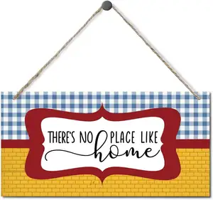 There's No Place Like Home Decor Wood Hanging Sign Home Decorative Wall Art Front Door Farmhouse Sweet Home Wall Decor 12x6inch