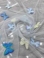 Tissu de mariage pour filles en maille 100 % polyester, léger, brodé de fleurs flottantes, collection Printemps/Été 2026, vente directe usine