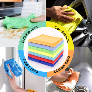 Serviette en microfibre 40*40cm 300GSM 80% polyester 20% polyamide, chiffon de nettoyage, chiffon de polissage pour voiture, serviettes de nettoyage pour voiture - Product Image 4