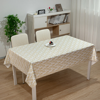 Nappe de table carrée en PVC RNPT Gold Floral Boho, essuyable, effet toile cirée