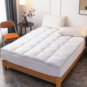 แผ่นรองที่<span class=keywords><strong>นอน</strong></span>และท็อปเปอร์หนาพิเศษเต็มขนาดพร้อมกระโปรงตัวป้องกันที่นอนโรงแรมสำหรับคลาวด์เช่นการนอนหลับและอาการ<span class=keywords><strong>ปวด</strong></span><span class=keywords><strong>หลัง</strong></span>สีขาว - Product Image 5