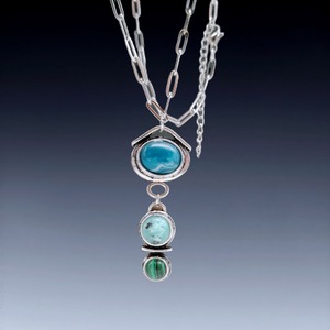 Collana con Ciondolo Color Malachite, Stile Vintage, Design Palazzo, per Donne - Product Image 3