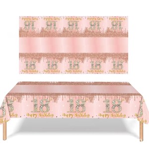 1 Paquete de Decoración para Fiesta de <span class=keywords><strong>Cumpleaños</strong></span> Número 13-<span class=keywords><strong>70</strong></span> en Oro Rosa, con Mantel Desechable - Product Image 5