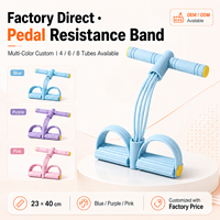 Pedal de Yoga Multifuncional, Duradero, Portátil y Ecológico con 4 Tubos Antideslizantes, Cuerda de Tracción, Tubo de Látex y Campana para Ejercicios de Brazos Delgados