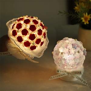 Custom Home Decor FLowers Ball Shape Design <strong>Lampshade</strong> Roses <strong>Star</strong> Led Night Light for Kids - Product Image 3
