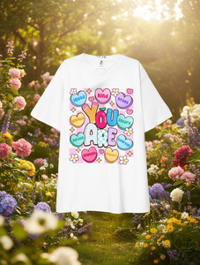 T-shirt da donna Comfort Colors You Are Kind Loved Brave Enough, a maniche corte, girocollo, vestibilità ampia, ispirazionale, casual - Product Image 2