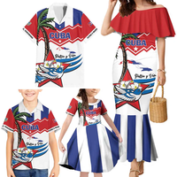 Tenues assorties Cuba pour la famille Robe en queue de poisson épaules dénudées Vestidos cubains femmes élégantes