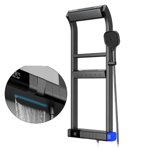 <span class=keywords><strong>Gockel</strong></span>现代360度顶部发光二极管数字显示恒温雨淋浴面板黄铜浴室淋浴套装钢琴钥匙水龙头 - Product Image 3